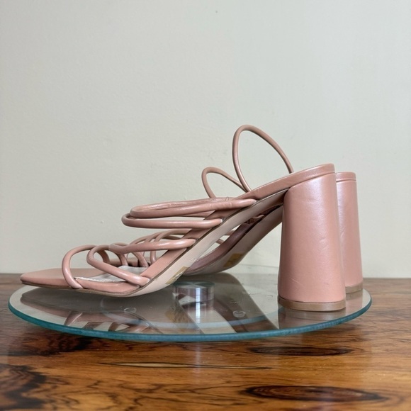 NINE WEST Strappy Open Toe Heel Sandals Platform Block Heels Size 12 - Picture 6 of 15